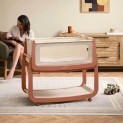 SnuzPod5 Bedside Crib | Terrcotta -Beautiful Bambino snuzpod 5 bedside crib terracotta 6 07670