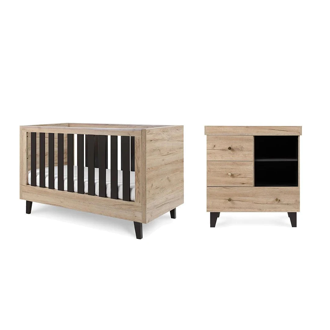 Tutti Bambini Como 2 Piece Room Set - Distressed Oak/Slate Grey 4 Tutti Bambini Como 2 Piece Room Set - Distressed Oak/Slate Grey - Image 2