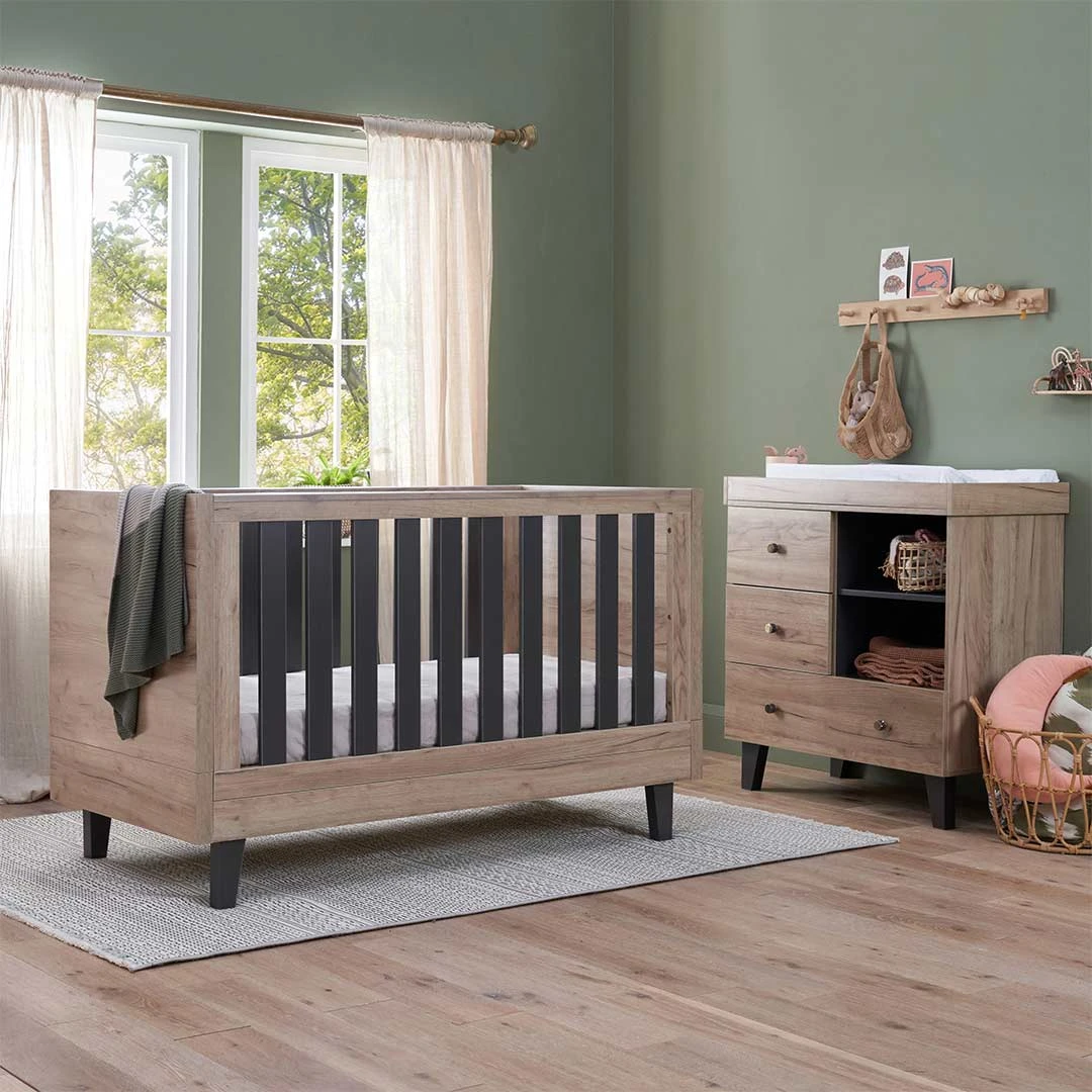 Tutti Bambini Como 2 Piece Room Set - Distressed Oak/Slate Grey 3 Tutti Bambini Como 2 Piece Room Set - Distressed Oak/Slate Grey