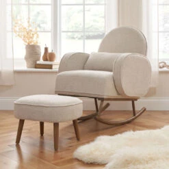 Tutti Bambini Micah Rocking Chair & Footstool - Biscuit
