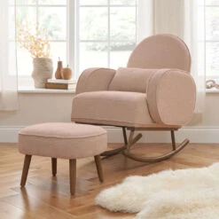Tutti Bambini Micah Rocking Chair & Footstool - Blush