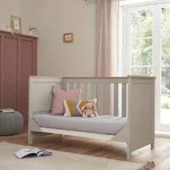 Tutti Bambini Verona 3 Piece Room Set - Dove Grey/Oak -Beautiful Bambino tutti bambini verona cot bed grey lifestyle