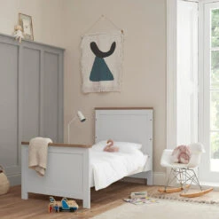 Tutti Bambini Verona 3 Piece Room Set - Dove Grey/Oak -Beautiful Bambino tutti bambini verona cot bed lifestyle 4